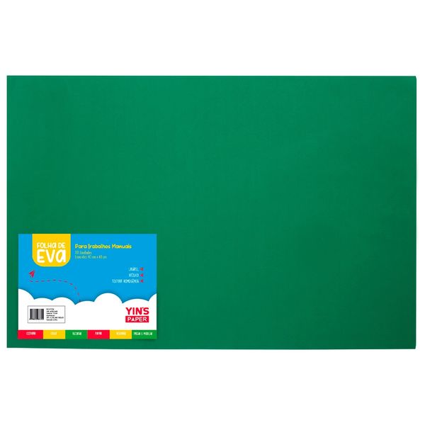 Folha de Eva Yins Paper Verde com 10 Unidades 40x48cm