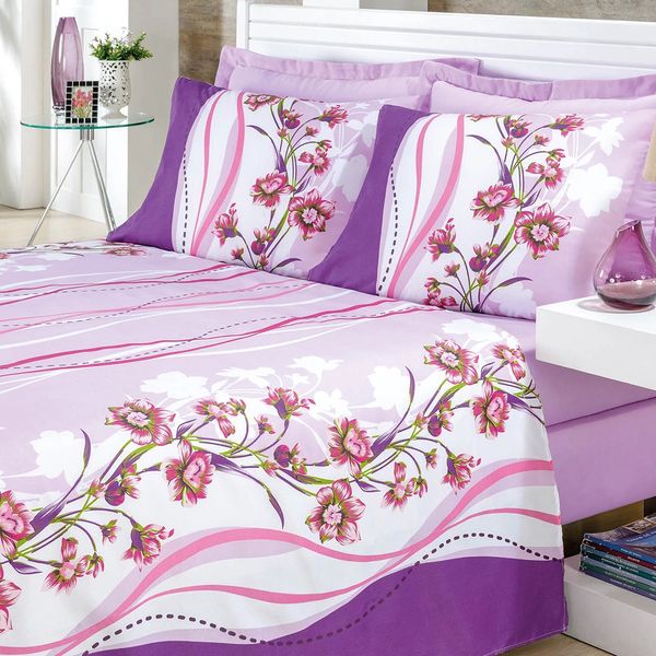 Jogo de Cama Casal Marcelino Premier em Microfibra 3 Peças - Item Sortido Jogo de Cama Casal Marcelino Premier em Microfibra 3 Peças - Item Sortido