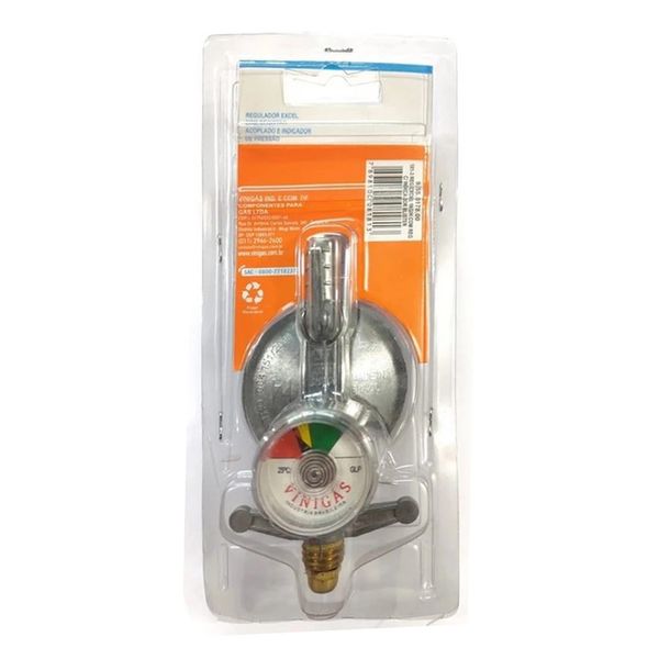 Regulador de Gás Vinigas com Registro e Indicador Excel 1kg