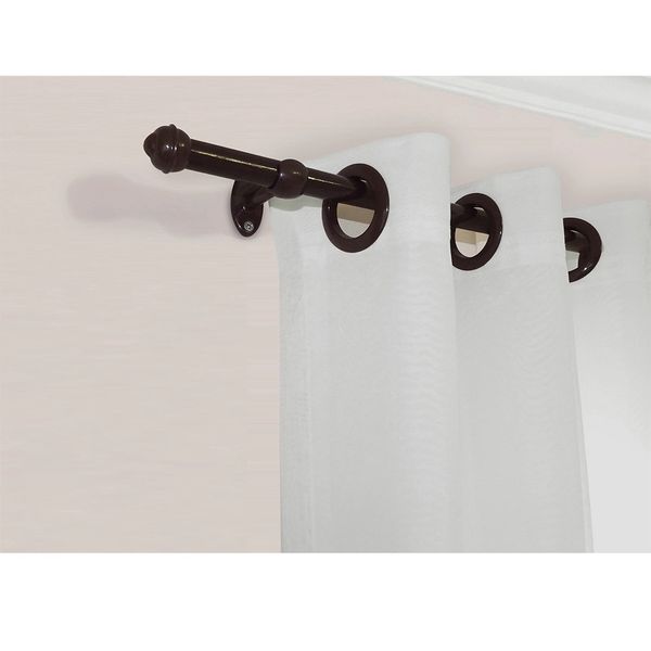 Kit Varão Bella Arte Pratiko Basic 19mmx2m com 2 Suportes em Madeira Imbuia