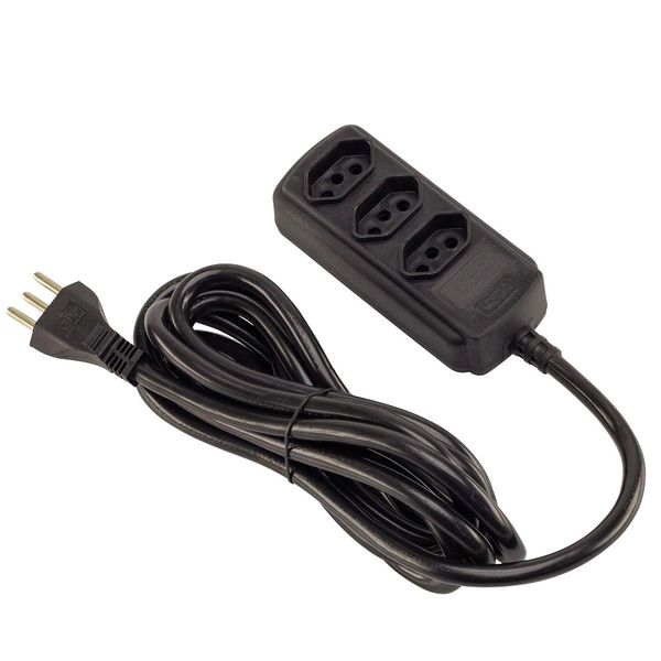 Extensão Tripolar Force Line 3 Tomadas 20A Preto 3m Extensão Tripolar Force Line 3 Tomadas 20A Preto 3m