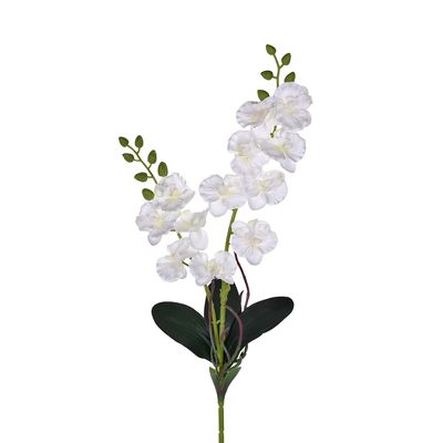 Haste de Orquídea Grillo X2 em Cetim Branca