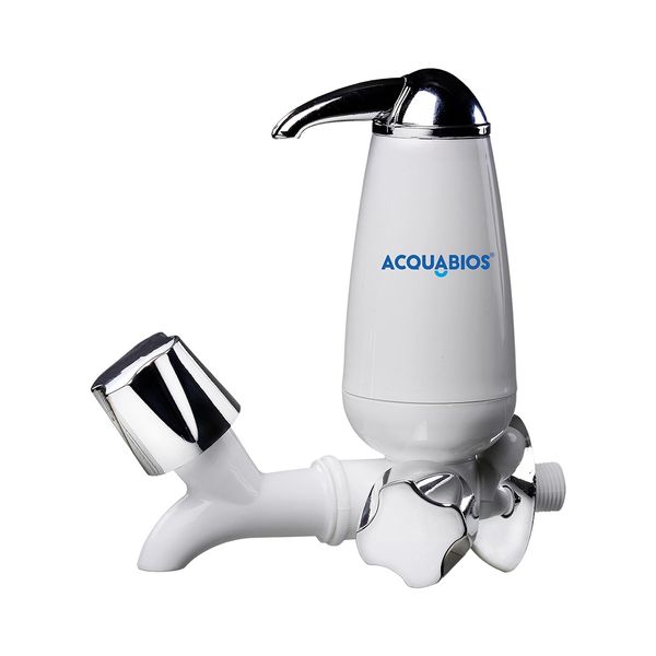 Torneira Fixa Acquabios E05 com Filtro Branca e Cromada Torneira Fixa Acquabios E05 com Filtro Branca e Cromada