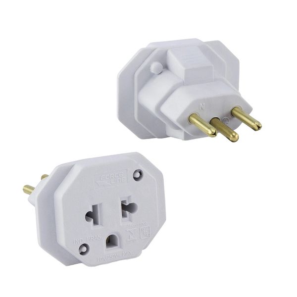 Pino Adaptador de Energia Force Line 3 Tomadas 3P