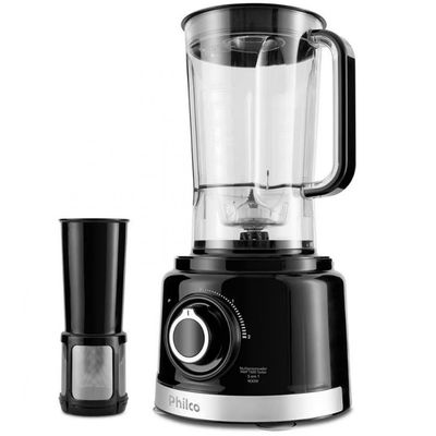 Multiprocessador de Alimentos Philco Turbo 5 em 1 PMP1500P com 2 Velocidades 1000W Preto / 110V