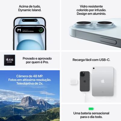 Apple iPhone 15 128 GB iOS 17 - Azul Azul
