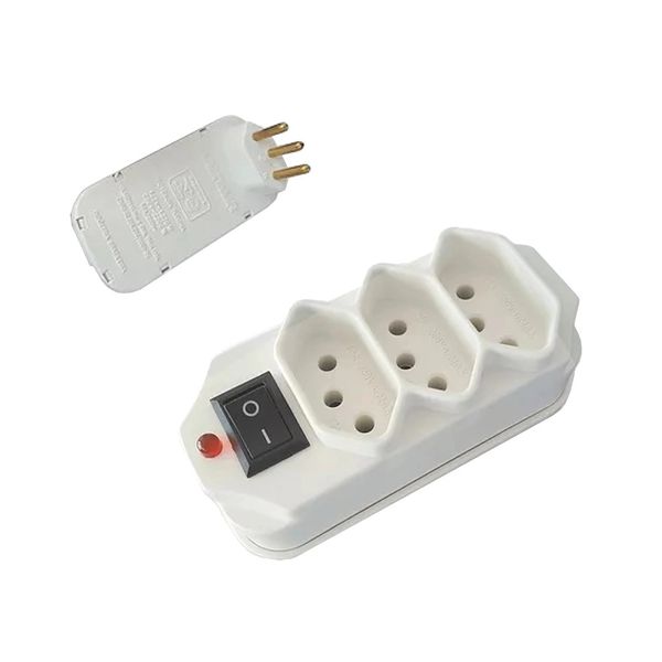 Adaptador Benjamin Plastimar Celuz New Jack 2P+T com Flow Pack