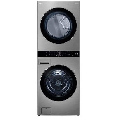 Lavadora e Secadora Elétrica Smart LG WashTower WK17VS6A 17 Kg Aço Escovado com Inteligência Artificial AIDD Inox / 220V