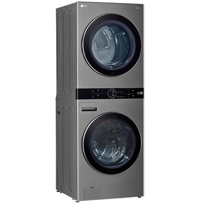 Lavadora e Secadora Elétrica Smart LG WashTower WK17VS6A 17 Kg Aço Escovado com Inteligência Artificial AIDD Inox / 220V