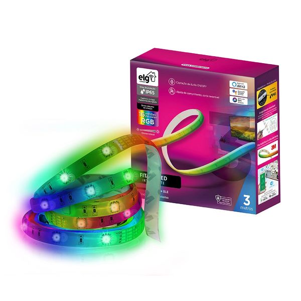 Fita de Led Inteligente Elg SHFL200 com Wi-Fi 3m Fita de Led Inteligente Elg SHFL200 com Wi-Fi 3m