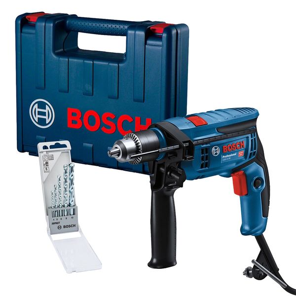 Furadeira de Impacto Bosch GSB13RE MX5 Elétrica com Maleta e 5 Brocas - 220V