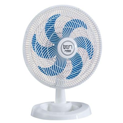 Ventilador Mesa Lorena Branco Oscilante 220V Pás Azul 220V