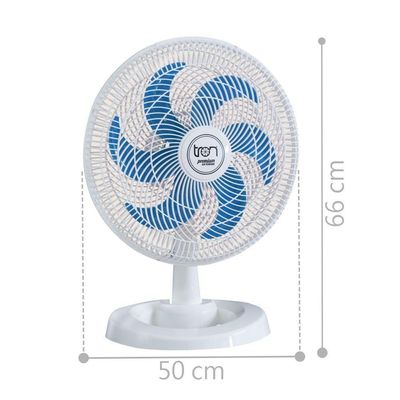 Ventilador Mesa Lorena Branco Oscilante 220V Pás Azul 220V