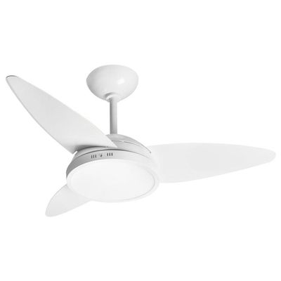 Ventilador Luz Led Kan Branco 220V 3 Pás 220V