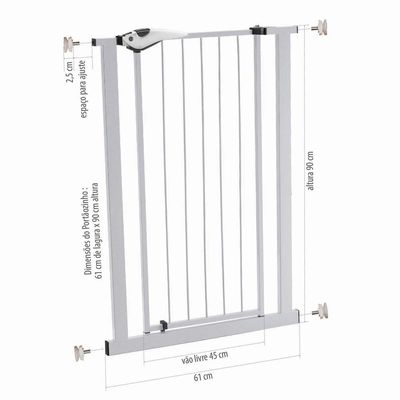Grade para Porta Portãozinho 70X90 CM Utimil EP200 em Aço Branco