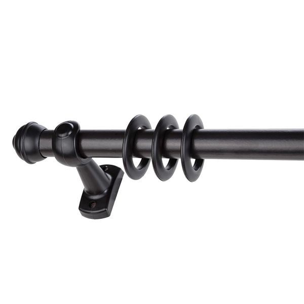 Kit Varão para Cortina Bella Arte Slim Preto Fosco 3mx28mm Kit Varão para Cortina Bella Arte Slim Preto Fosco 3mx28mm