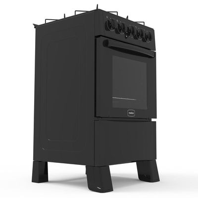 Fogão 4 Bocas A Gás Acendimento Automático Realce Glass Bivolt Cr206 Preto Preto 127/220