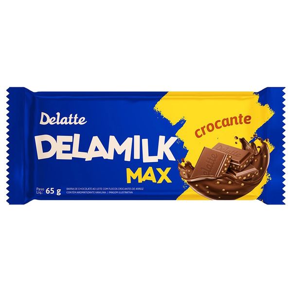 Chocolate Delatte Delamilk Max com Flocos Crocante 65g