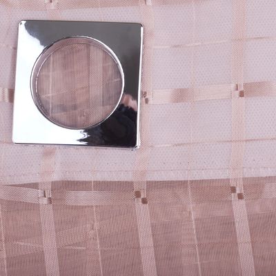 Cortina Voil Cazza Xadrez Bege 2,80x1,80m