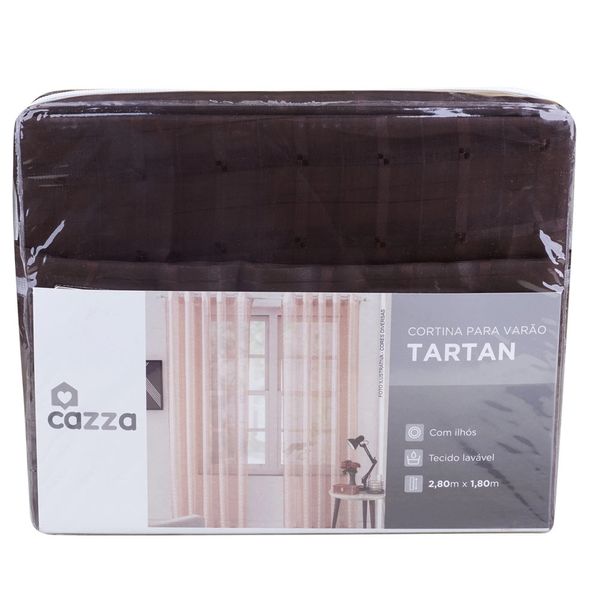 Cortina Voil Cazza Xadrez Tabaco 2,80x1,80m Cortina Voil Cazza Xadrez Tabaco 2,80x1,80m