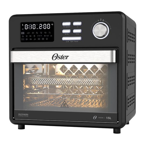 Fritadeira Elétrica Forno e Fryer Oster Compact Multifunções OFOR160 15L Preta - 220V