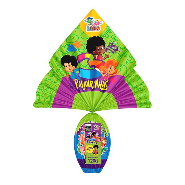 Ovo de Páscoa Divino Kids Miniatura 2D 3 Palavrinhas 120g