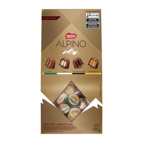 Bombom Alpino Nestlé Chocolate ao Leite 195g