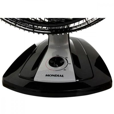 Ventilador De Mesa 40cm Mondial Turbo 8 Pás 3 Velocidades Preto Com Prata 220V