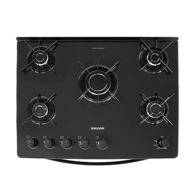 Fogão De Piso Fgvng510pt Neo Glass Com 5 Bocas Suggar Preto Bivolt
