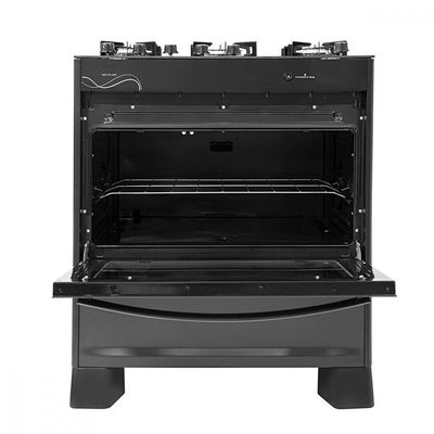 Fogão De Piso Fgvng510pt Neo Glass Com 5 Bocas Suggar Preto Bivolt