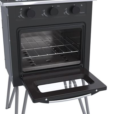 Fogão Portátil 2 Bocas Venax Gemini Vetrô Gás GLP Preto Fosco