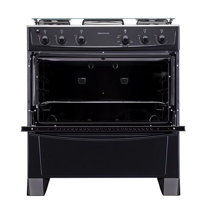 Fogão 5 Bocas Atlas Mônaco Plus Com Mesa Inox E Acendimento Automático Preto Bivolt