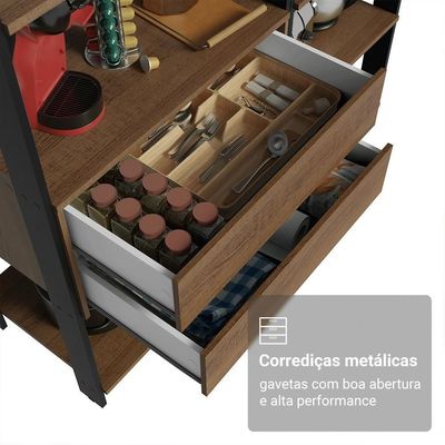 Armário Estante Multiuso Organizador 2 Gavetas Madesa