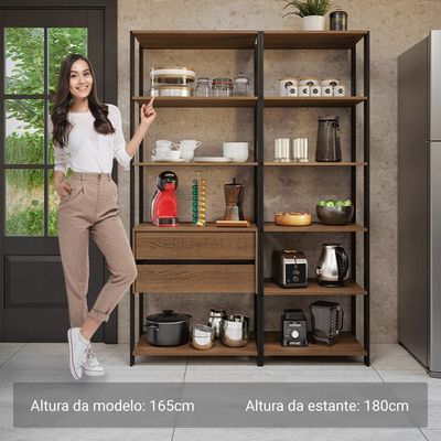 Armário Estante Multiuso Organizador 2 Gavetas Madesa