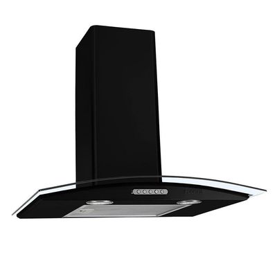 Coifa De Parede 60cm Vidro Curvo Duto Slim Fogatti Preto 110 110V