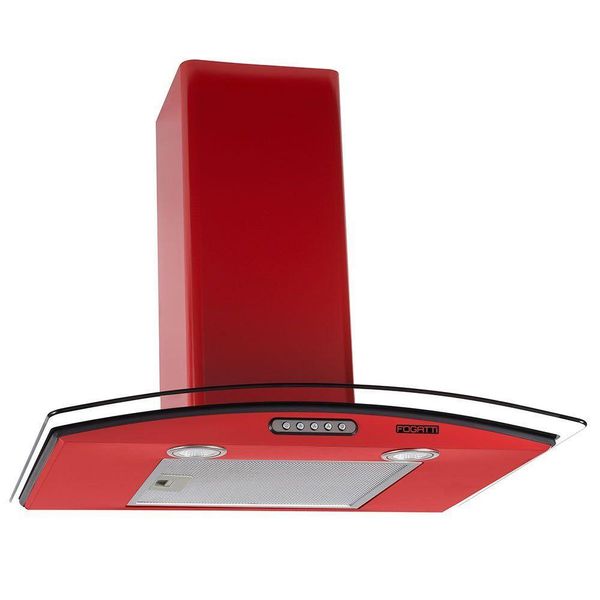 Coifa De Parede 60cm Vidro Curvo Slim Fogatti Vermelho 220v 220V