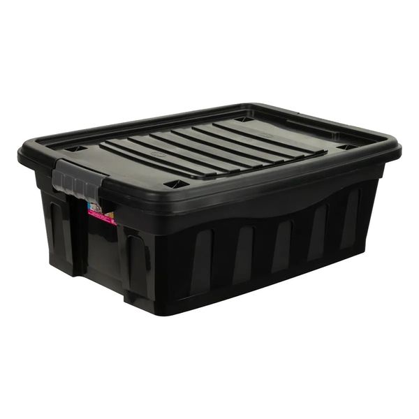 Caixa Organizadora Mb em Plástico Preta com Rodas 31L