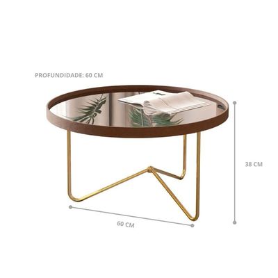 Mesa Centro De Sala Pensilvania Castanho Dourado