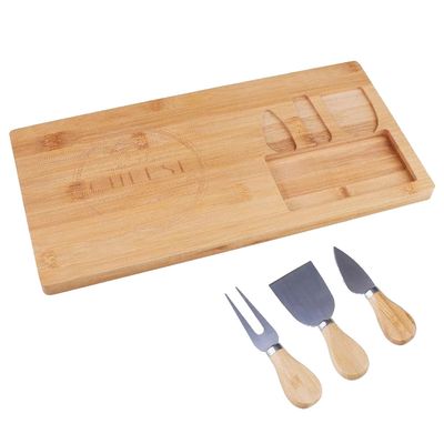 Tábua para Frios Cazza Retangular em Bambu com 3 Peças