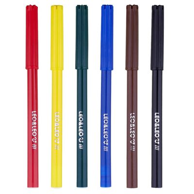 Caneta Hidrocor com 6 Cores Leonora
