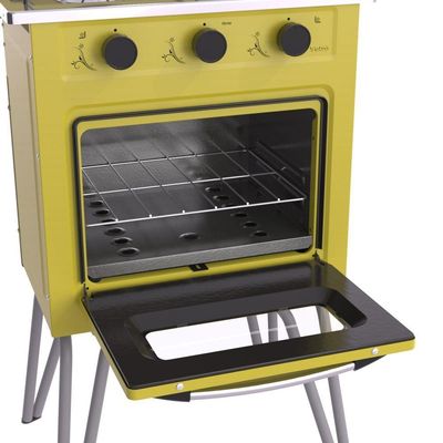 Fogão Portátil 2 Bocas Venax Gemini Vetrô GÁs GLP Amarelo