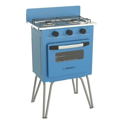 Fogão Portátil 2 Bocas Venax Gemini Vetrô GLP Azul