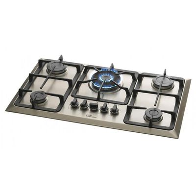 Cooktop A Gás Fischer 5 Bocas Tripla Chama Infinity Com Trempe De Ferro Fundido Mesa Inox 23678-5412 Bivolt