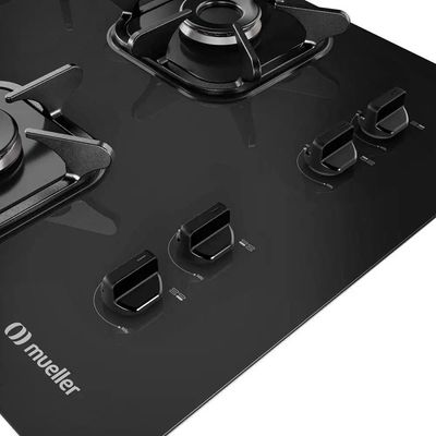 Cooktop Mueller 4 Bocas Com Queimador Ultra Chama G5 Preto Bivolt
