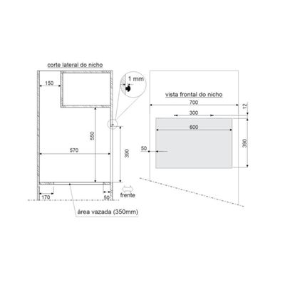 Forno Elétrico De Embutir Fit Line 48L Inox Fischer 220V