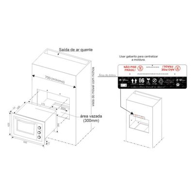 Forno Elétrico De Embutir Fit Line 48L Inox Fischer 220V
