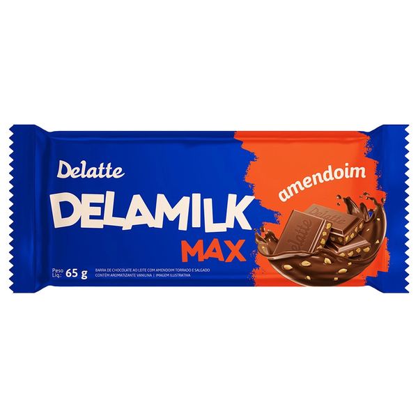 Chocolate Delatte Delamilk Max Amendoim 65g Chocolate Delatte Delamilk Max Amendoim 65g