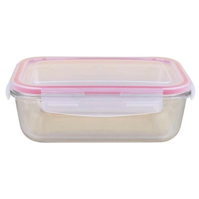 Pote Retangular de Vidro 1180ml com Tampa Hermética Cazza Pop Glass