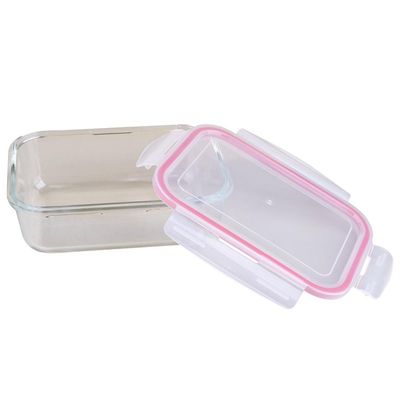 Pote Retangular de Vidro 1180ml com Tampa Hermética Cazza Pop Glass