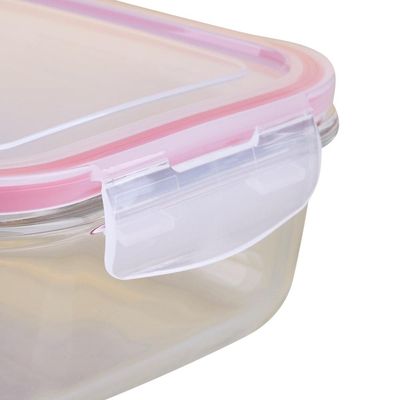Pote Retangular de Vidro 1180ml com Tampa Hermética Cazza Pop Glass